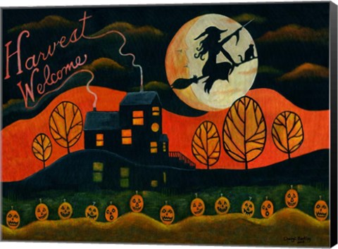 Framed Witch&#39;s Harvest Moon Print