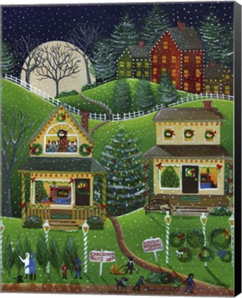 Framed First Snow Fall at Christmas Print