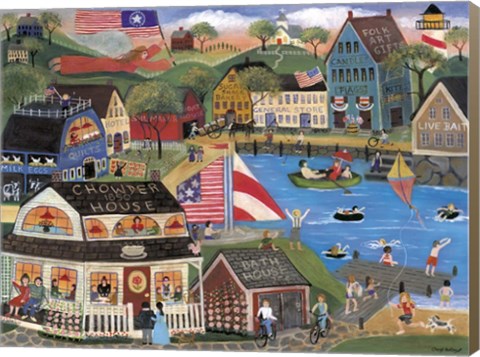 Framed Summertime Spirit Village Print