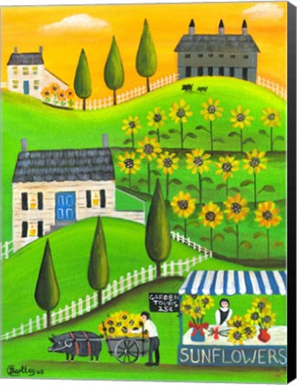 Framed Sunflower Inspiration Farm Print