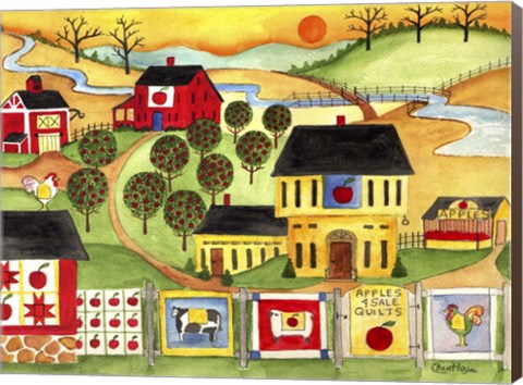 Framed Sunrise Farm Apple Quilts 4 Sale Print