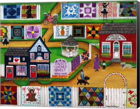 Framed Calico Corner Country Quilt Show Print