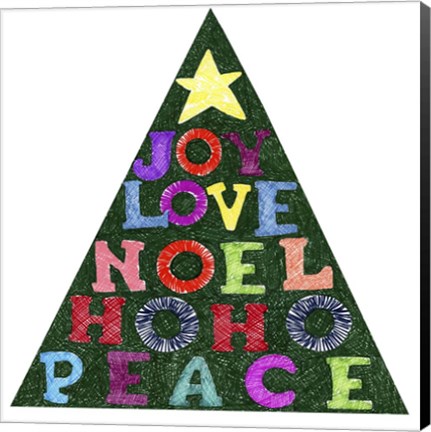 Framed Blessings Christmas Tree Print