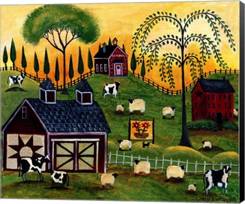 Framed Sunrise Pastures Lang Print