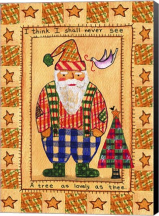 Framed I Think I Shall Never See Tree Santa Print
