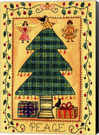 Framed Peace Bless Us Tree Print