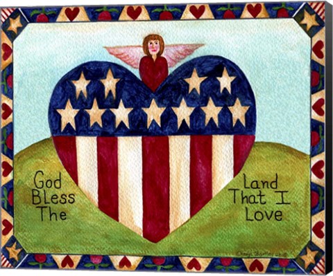Framed God bless the land I Love Lang 2018 Print