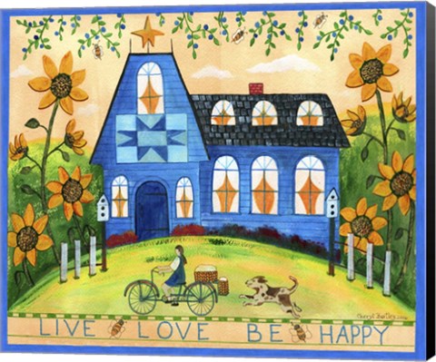 Framed Live Love Be Happy Lang 2018 Print