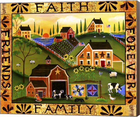 Framed Faith Family Friends Forever Print