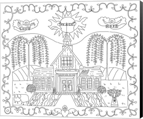 Framed Church Color Print