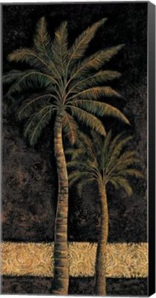 Framed Andre Mazo - Dusk Palms II Size 19.75x39.5 Print