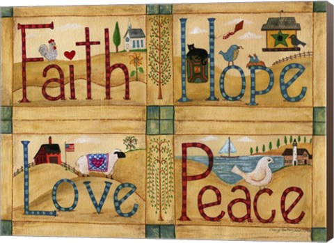 Framed Faith Love Hope Peace Print