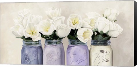 Framed Tulips in Mason Jars (detail) Print