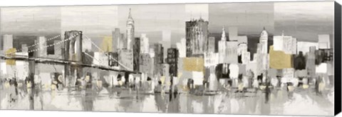 Framed Manhattan &amp; Brooklyn Bridge Print