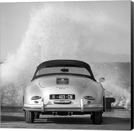 Framed Ocean Waves Breaking on Vintage Beauties  (BW detail 2) Print