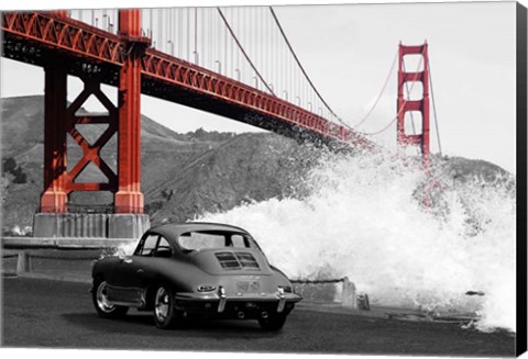 Framed Under the Golden Gate Bridge, San Francisco (BW) Print