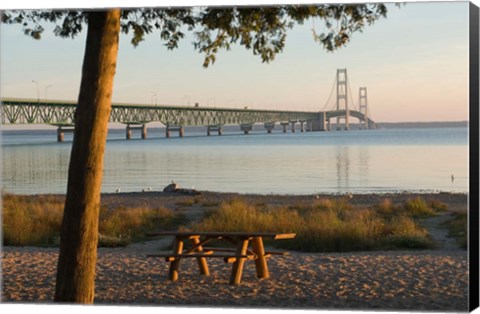 Framed Mackinac Bridge, Mackinaw City Print