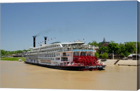 Framed Mississippi, Vicksburg American Queen cruise paddlewheel boat Print