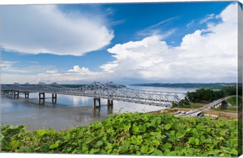 Framed Bridge Over the Mississippi River, Mississippi Print