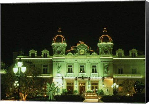 Framed Monte Carlo Casino at Night, Monaco Print