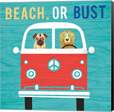 Framed Beach Bums Bus Print