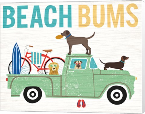 Framed Beach Bums Truck I Print