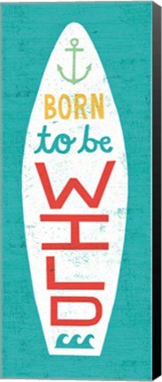 Framed Beach Bums Surf Board I Print