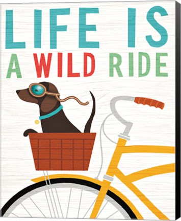 Framed Beach Bums Dachshund Bicycle I Life Print