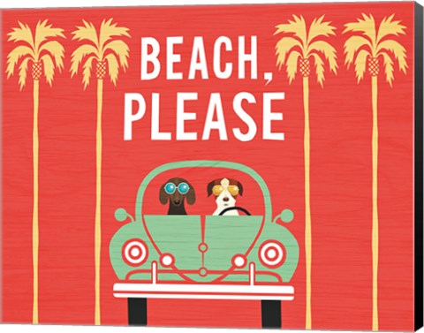 Framed Beach Bums Beetle I Print