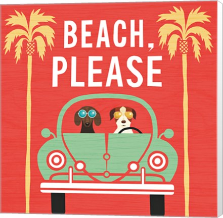 Framed Beach Bums Beetle I Square Print