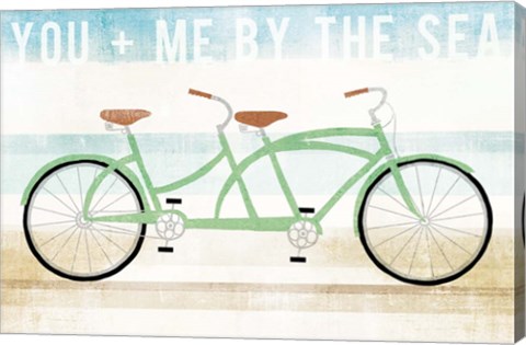 Framed Beach Cruiser Tandem Print