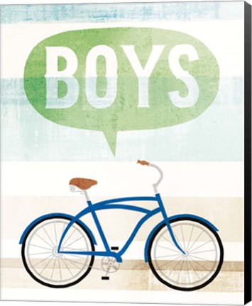 Framed Beach Cruiser Boys II Print