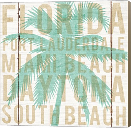 Framed Bon Voyage Florida Palm Print