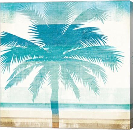 Framed Beachscape Palms II Print