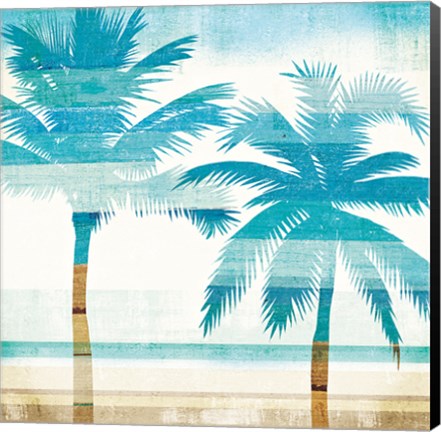 Framed Beachscape Palms III Print