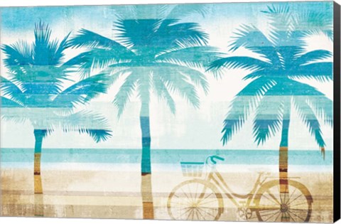 Framed Beachscape Palms I Print