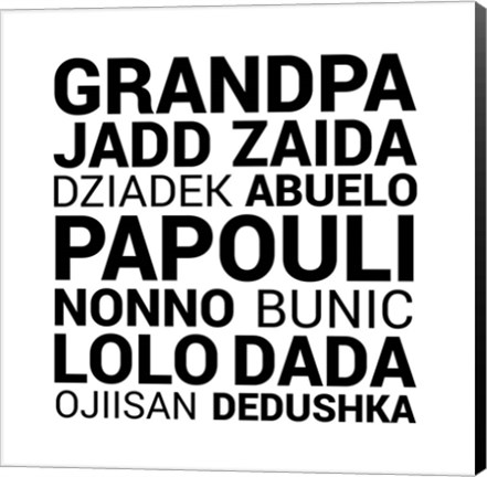 Framed Grandpa Various Languages Print