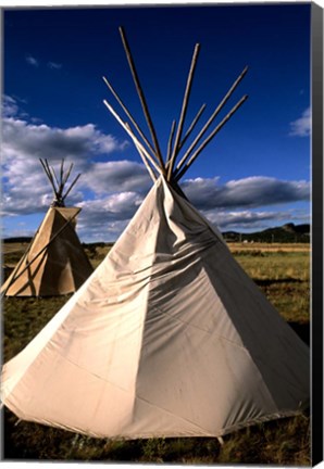 Framed Sioux Teepee at Sunset, Prairie near Mount Rushmore, South Dakota Print