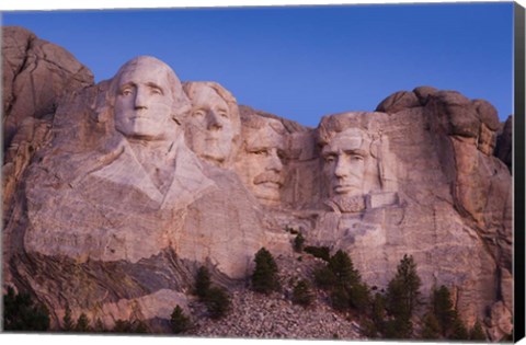 Framed Mount Rushmore National Memorial at dawn, Keystone, South Dakota Print