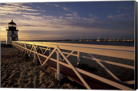 Framed Brant Point Light at Sunrise, Nantucket Island, Massachusetts Print