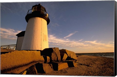 Framed Massachusetts, Nantucket, Brant Point lighthouse Print