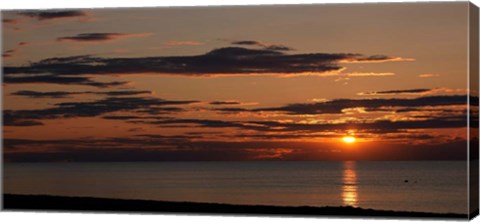 Framed Sunset over the ocean, Jetties Beach, Nantucket, Massachusetts Print