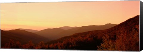 Framed Sunset over a landscape, Kancamagus Highway, New Hampshire Print