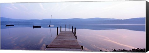 Framed Pier, Pleasant Lake, New Hampshire Print