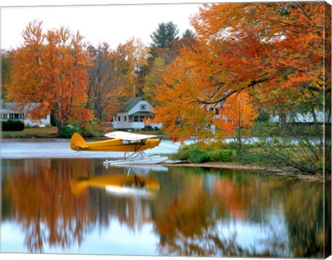 Framed Float plane reflects on Highland Lake, New England, New Hampshire Print