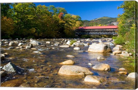 Framed Covered bridge over Swift River, New Hampshire Print