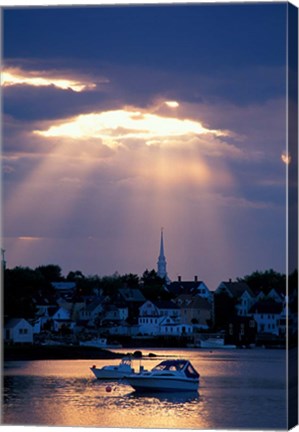 Framed North Church Rises Above Portsmouth, Piscataqua River, New Hampshire Print