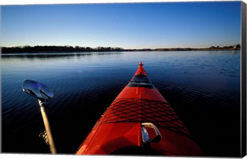 Framed Kayaking in Little Harbor, Odiorne Point State Park, New Hampshire Print