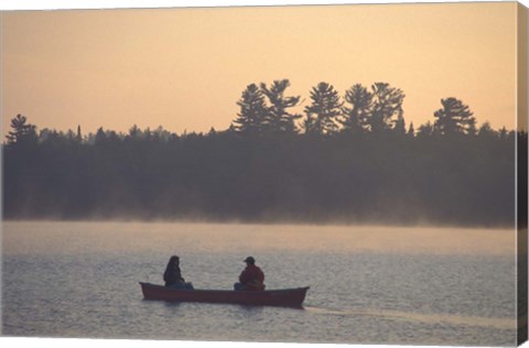 Framed Canoeing on Umbagog Lake, Northern Forest, New Hampshire Print