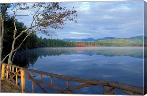 Framed Fall Reflections in Chocorua Lake, White Mountains, New Hampshire Print